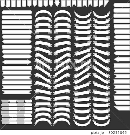 Large icon set of black and white vintage ribbons. Large icon set of black and white vintage ribbons. 80255046