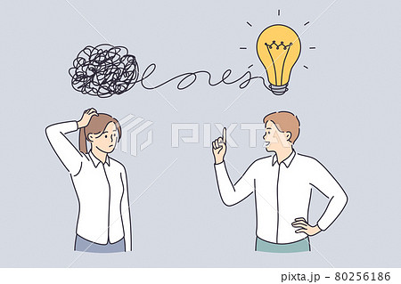 Proactive and reactive thinking, chaos and order in mind concept 80256186