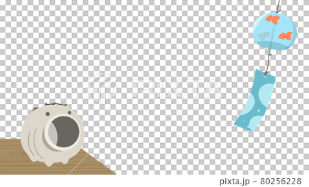 縁側　風鈴　蚊取り豚 80256228