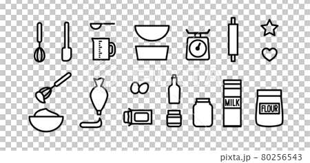 Sweets making decoration illustration icon set cooking utensils cooking kitchen Sweets making decoration illustration icon set cooking utensils cooking kitchen 80256543