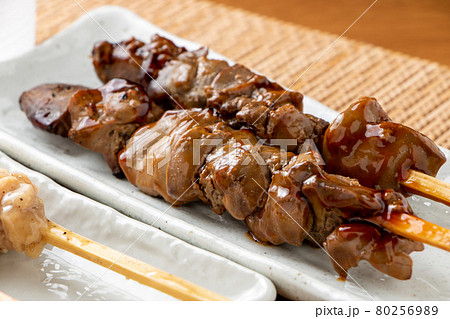 焼鳥(レバー・たれ焼き)。 焼鳥(レバー・たれ焼き)。 80256989