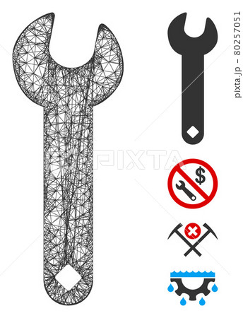 Wrench Web Vector Mesh Illustration 80257051