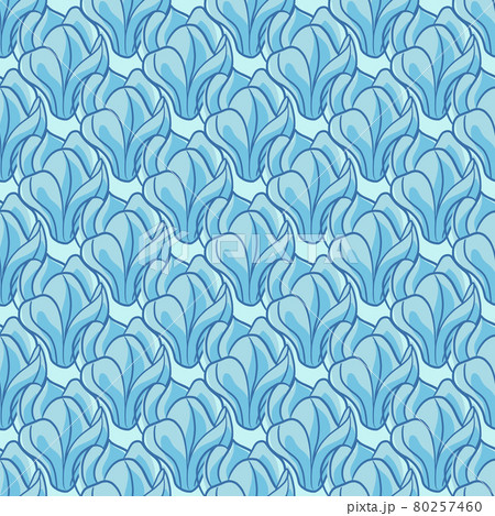 Abstract floral seamless pattern with contoured blue colors magnolia flowers silhouettes. Decorative print. Abstract floral seamless pattern with contoured blue colors magnolia flowers silhouettes. Decorative print. 80257460