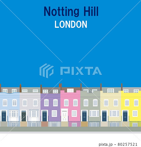 ノッティングヒル Notting Hill ロンドン Londonのイラスト素材