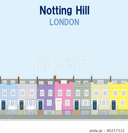 ノッティングヒル Notting Hill ロンドン Londonのイラスト素材