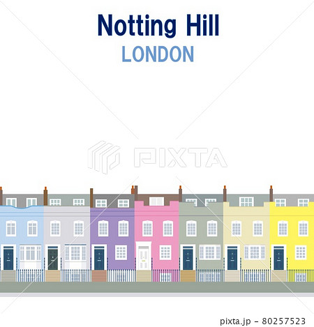 ノッティングヒル Notting Hill ロンドン Londonのイラスト素材