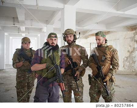 soldier squad team portrait in urban environment soldier squad team portrait in urban environment 80257864