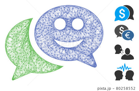 Happy Chat Web Vector Mesh Illustration 80258552