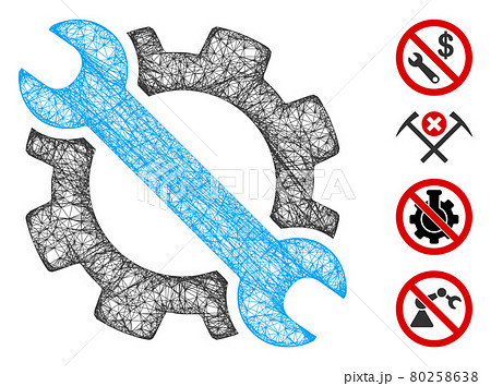 Gear and Wrench Options Tools Web Vector Mesh Illustration 80258638
