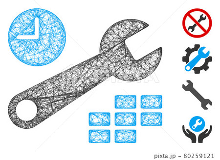 Date and Time Configuration Web Vector Mesh Illustration 80259121