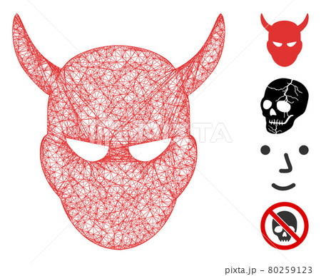Daemon Head Web Vector Mesh Illustration 80259123
