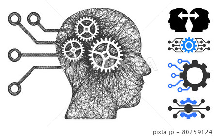 Cyborg Interface Circuit Web Vector Mesh Illustration 80259124