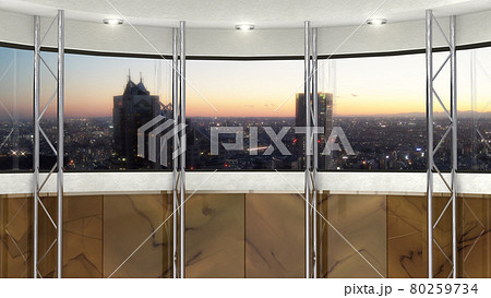 背景素材 スタジオセット 都会の夕暮れ 80259734