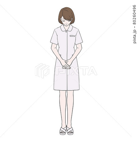 お辞儀をする看護師のイラスト素材