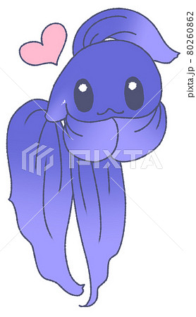 可愛いベタ 青色 のイラスト素材