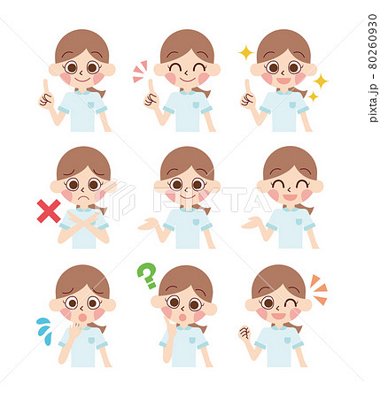 看護師　女性のポーズセット 80260930