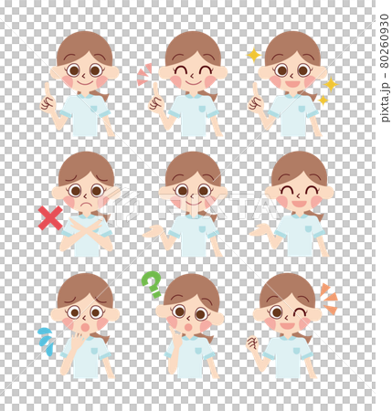 看護師　女性のポーズセット 80260930