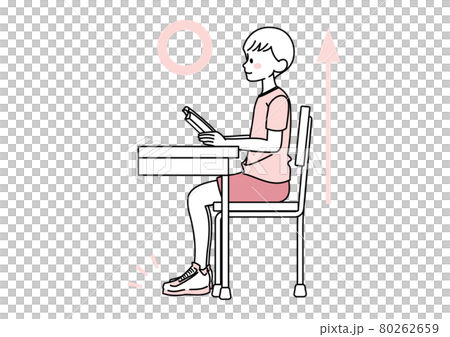 Posture of a child sitting on a chair 80262659