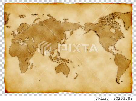 世界地図イラスト 古地図のイラスト素材