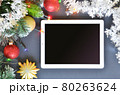 Christmas and New Year Flat Lay Template with tablet 80263624