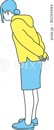 女性の後ろ姿のイラスト素材 女性の後ろ姿のイラスト素材