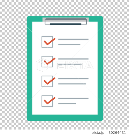 チェックリストが書かれているクリップボードのイラスト 80264481