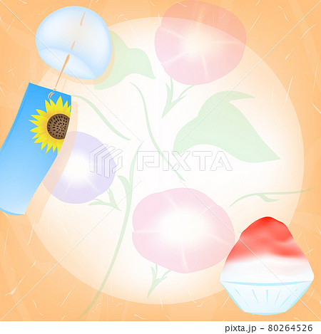 和の夏のイメージ背景イラストのイラスト素材