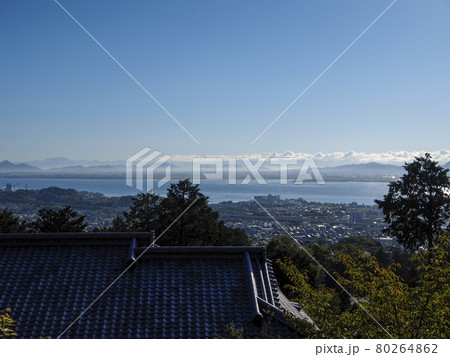 比叡山から見下ろした琵琶湖の風景 80264862