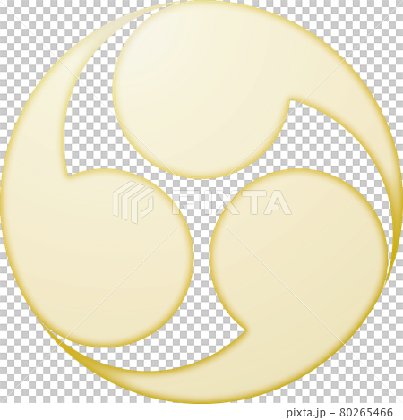 Family crest left three tomoe [golden] 80265466