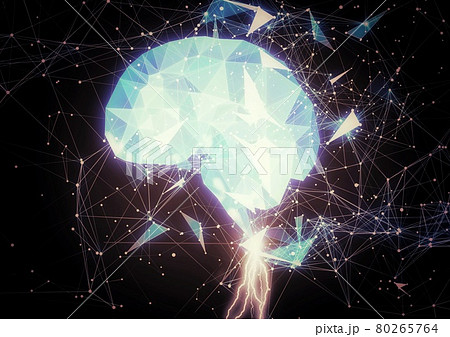 サイエンステクノロジーの概念で幾何学的な脳のイラスト 80265764