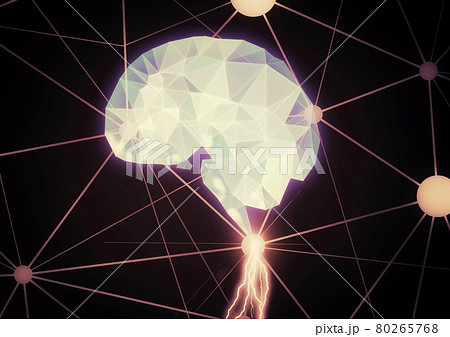 サイエンステクノロジーの概念で幾何学的な脳のイラスト 80265768