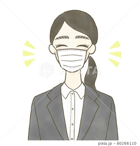 マスク着用の女子就活生 80266110