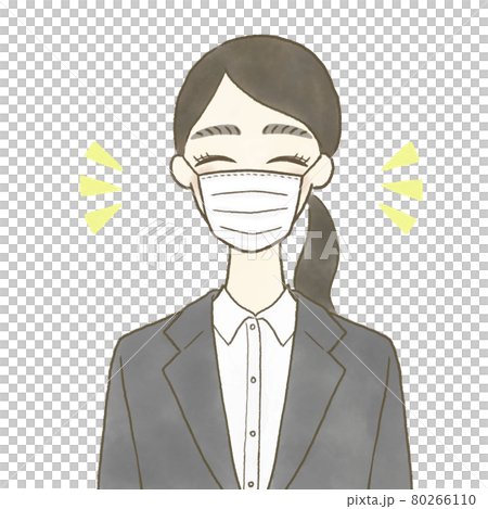 マスク着用の女子就活生 80266110
