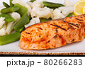 salmon, Provence herbs, lemon, cauliflower, with runner beans 80266283