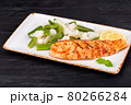 grilled salmon, with vegetables 80266284