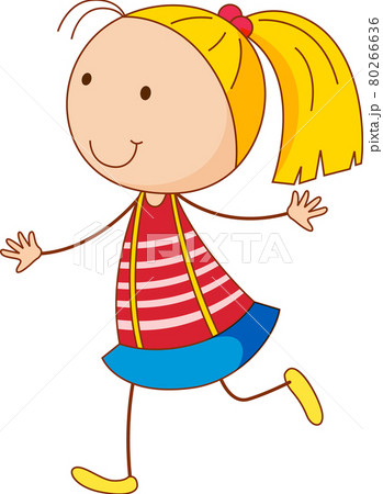 A girl cartoon character in doodle style isolated 80266636