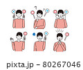 喜怒哀楽の女性のアイコン　イラスト素材セット 80267046