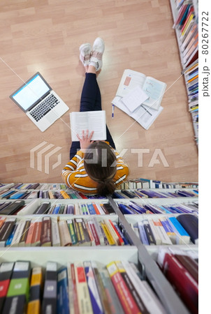 the student uses a notebook and a school library the student uses a notebook and a school library 80267722