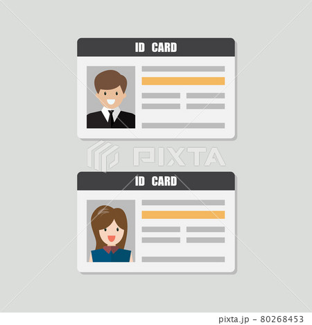 ID Cards With Male and Female Photo Vector Illustration 80268453