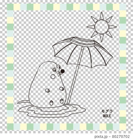 Cute animal series line drawing mole Cute animal series line drawing mole 80270702