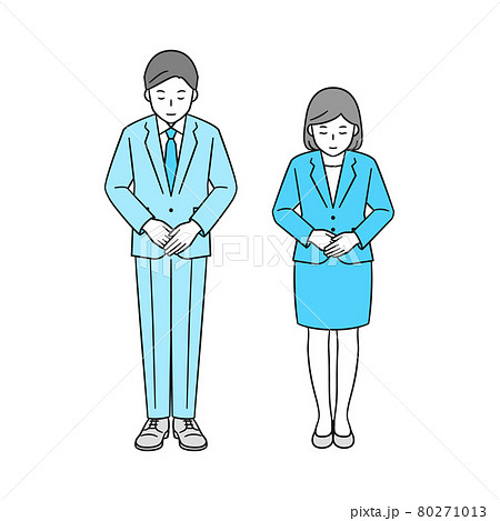 お辞儀をする ビジネスマン、ビジネスウーマン お辞儀をする ビジネスマン、ビジネスウーマン 80271013