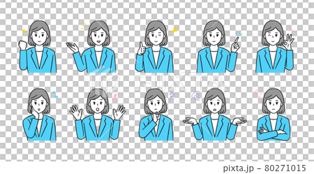 女商人面部表情/姿勢集 80271015