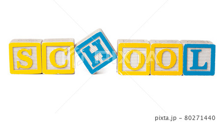 Colorful alphabet blocks. Back To School isolated on white 80271440