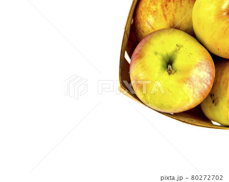 Apples on a white background with place for text. 80272702