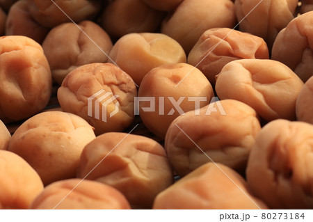 天日干ししている梅【梅干しづくり】 80273184