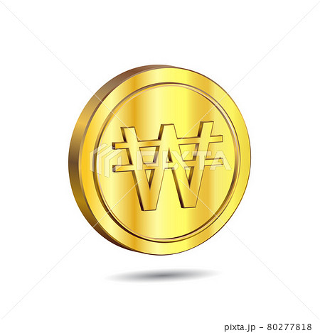 3D Vector illustration of Gold Coin with Won sign isolated on white color background.. The official currency of South Korean and the North Korean unofficially 3D Vector illustration of Gold Coin with Won sign isolated on white color background.. The official currency of South Korean and the North Korean unofficially 80277818