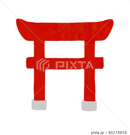 水彩風の鳥居 ベクター素材のイラスト素材