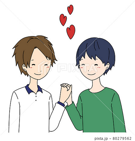 男性カップルのイラストのイラスト素材