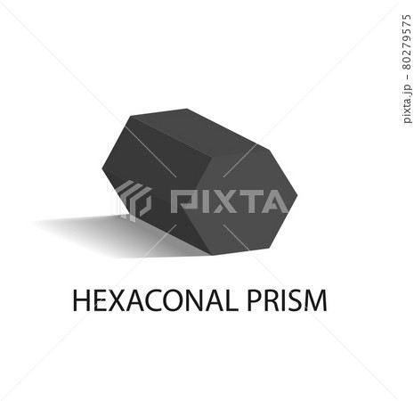 Hexaconal Prism geometric Figure in Black Color Hexaconal Prism geometric Figure in Black Color 80279575