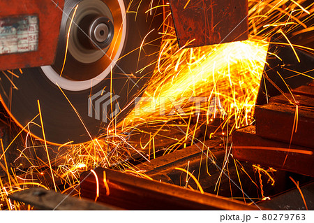 Sparks while cutting steel Sparks while cutting steel 80279763
